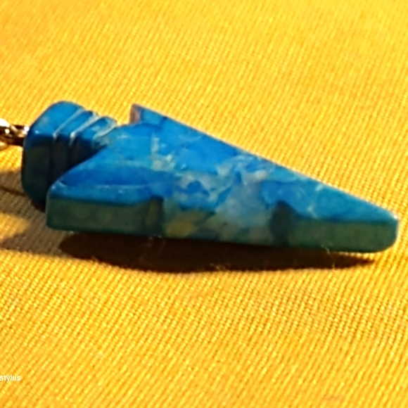 👉LOWEST PRICE AVAIL. OCEAN LARIMAR, SODALITE, OR MOSS AGATE ARROWHEAD, PENDANT. - Picture 2 of 9
